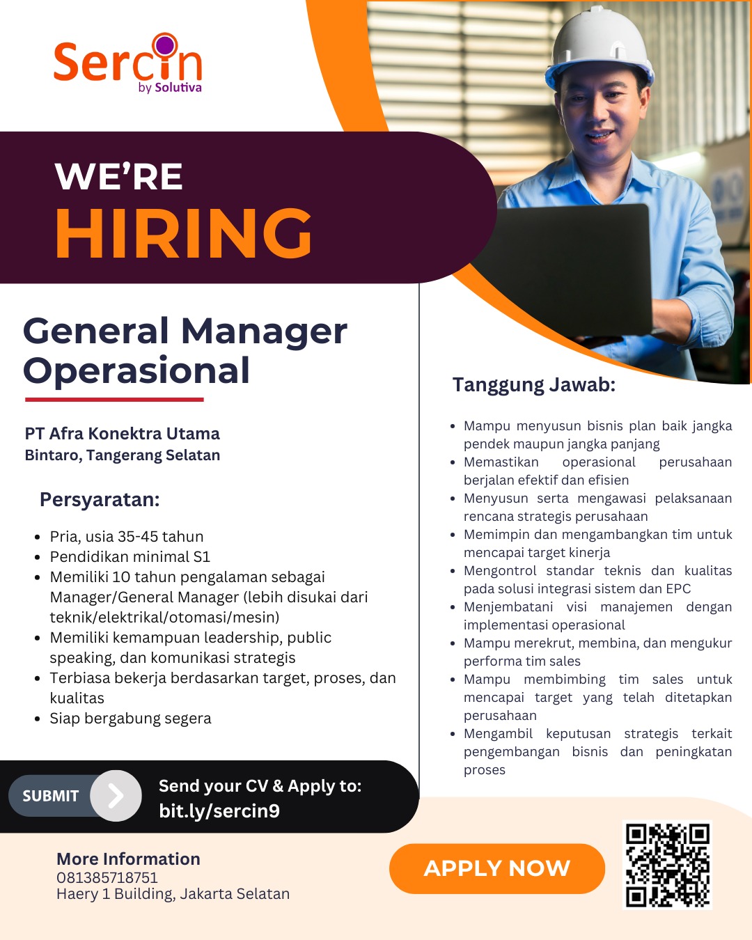 General Manager Operasional (Tangerang)