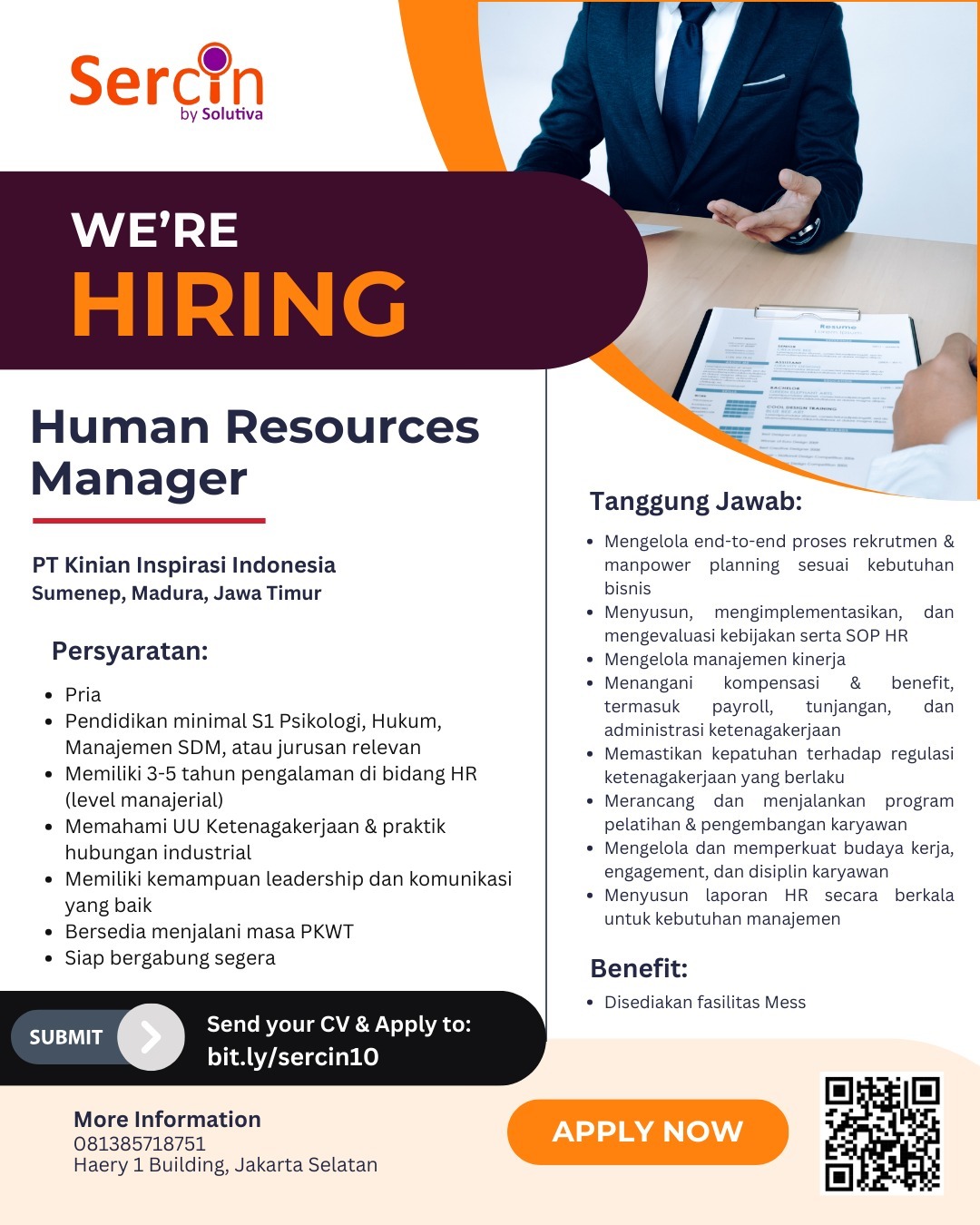 Human Resources Manager (Sumenep)